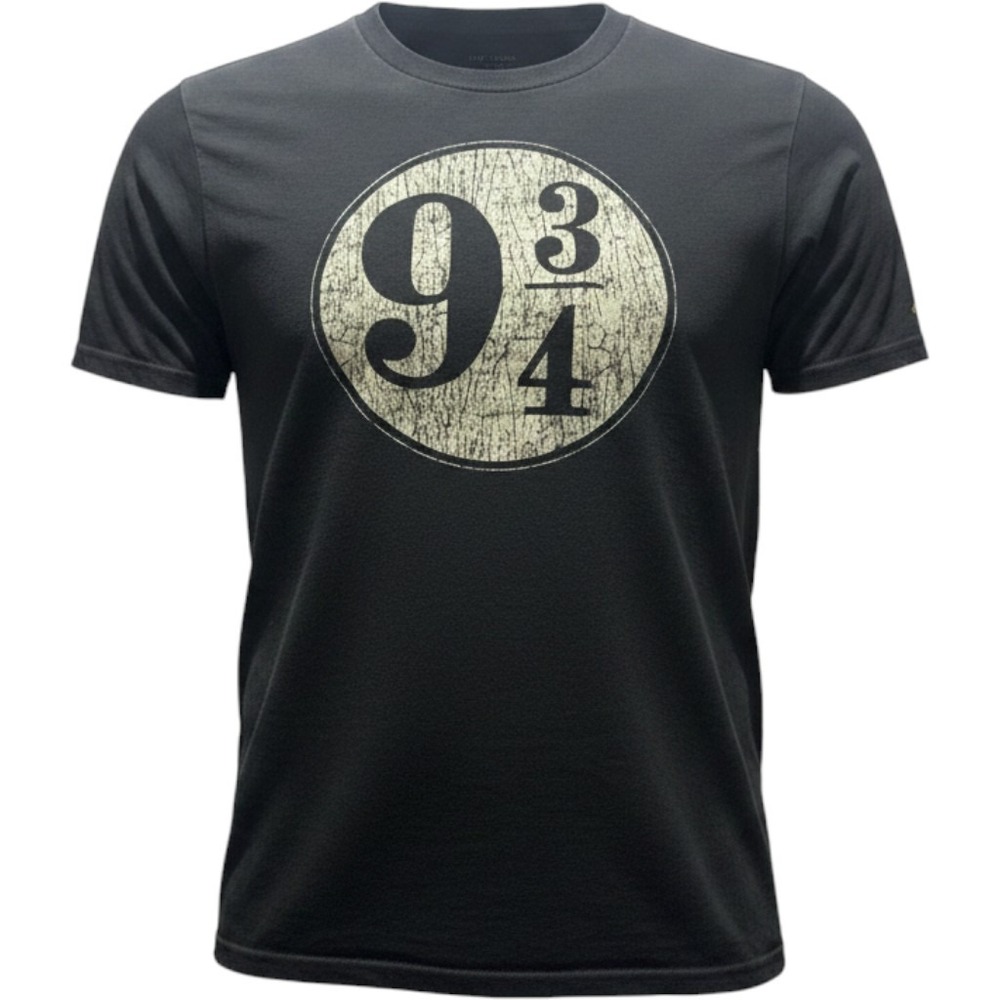 Harry Potter Platform 9 3/4 Hogwarts Express Black Cotton T-shirt Size M